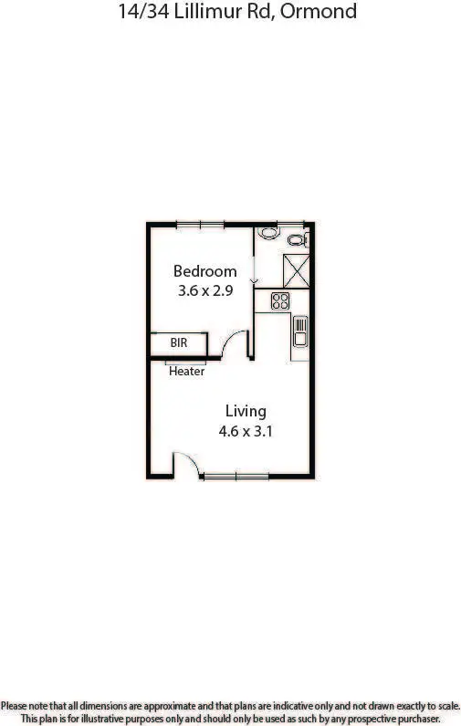 Floorplan of Homely unit listing, 14/34 Lillimur Road, Ormond VIC 3204