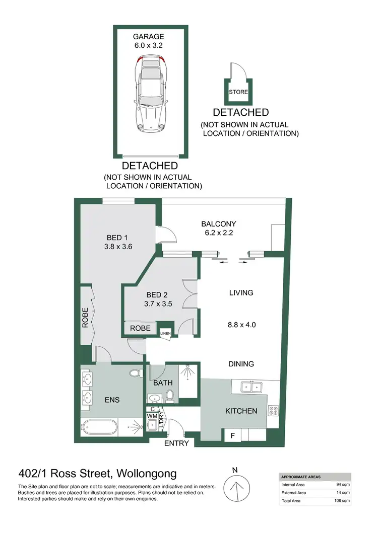 Floorplan of Homely apartment listing, 402/1 Ross Street, Wollongong NSW 2500