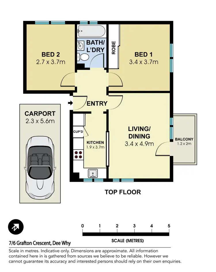 Floorplan of Homely apartment listing, 7/6 Grafton Crescent, Dee Why NSW 2099