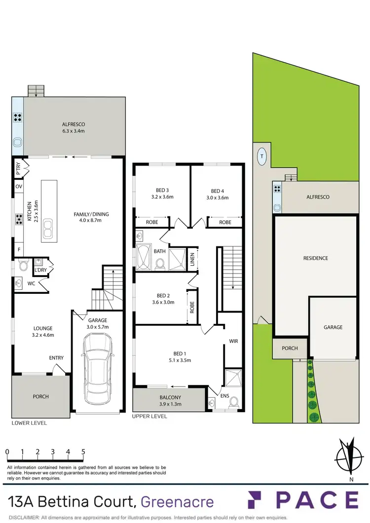 Floorplan of Homely semi-detached listing, 13a Bettina Court, Greenacre NSW 2190