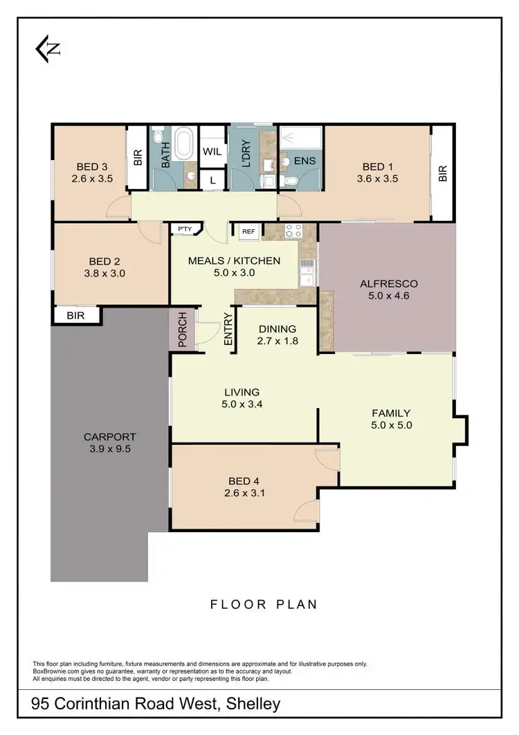 Floorplan of Homely house listing, 95 Corinthian Road West, Shelley WA 6148