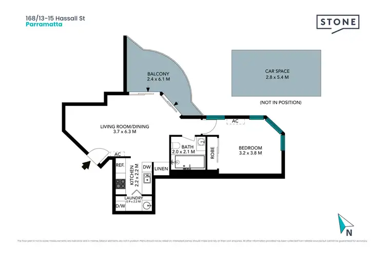 Floorplan of Homely apartment listing, 168/13-15 Hassall Street, Parramatta NSW 2150