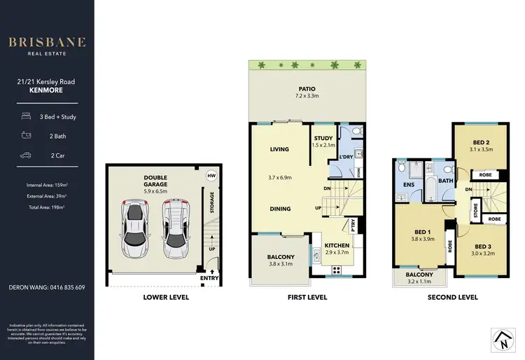 Floorplan of Homely townhouse listing, 21/21 Kersley Road, Kenmore QLD 4069