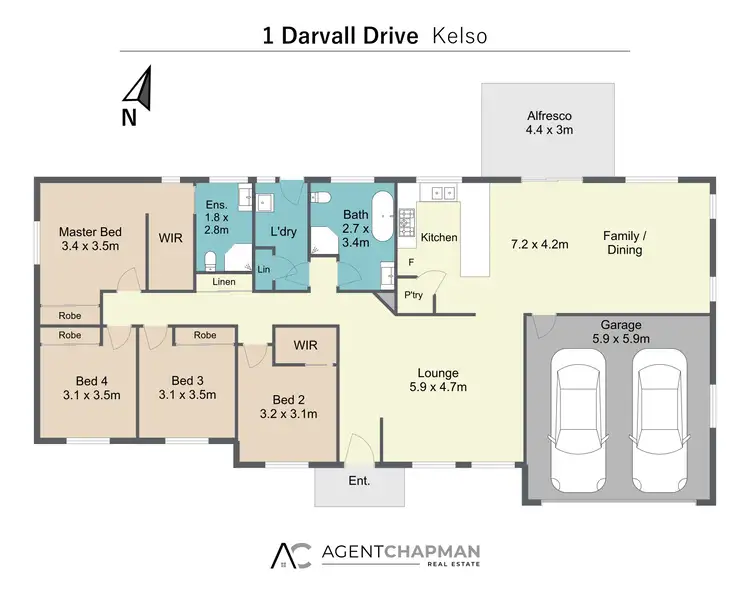 Floorplan of Homely house listing, 1 Darvall Drive, Kelso NSW 2795