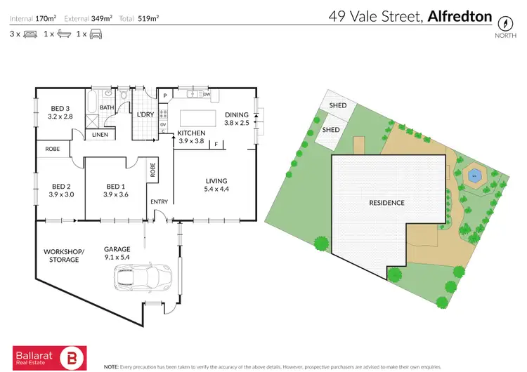 Floorplan of Homely house listing, 49 Vale Street, Alfredton VIC 3350