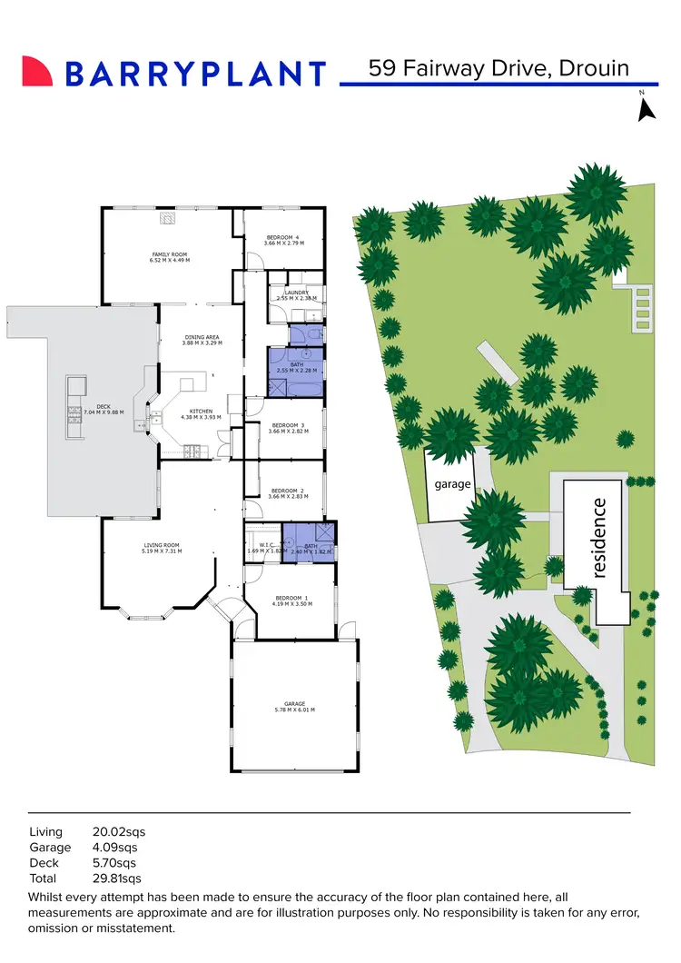 Floorplan of Homely house listing, 59 Fairway Drive, Drouin VIC 3818