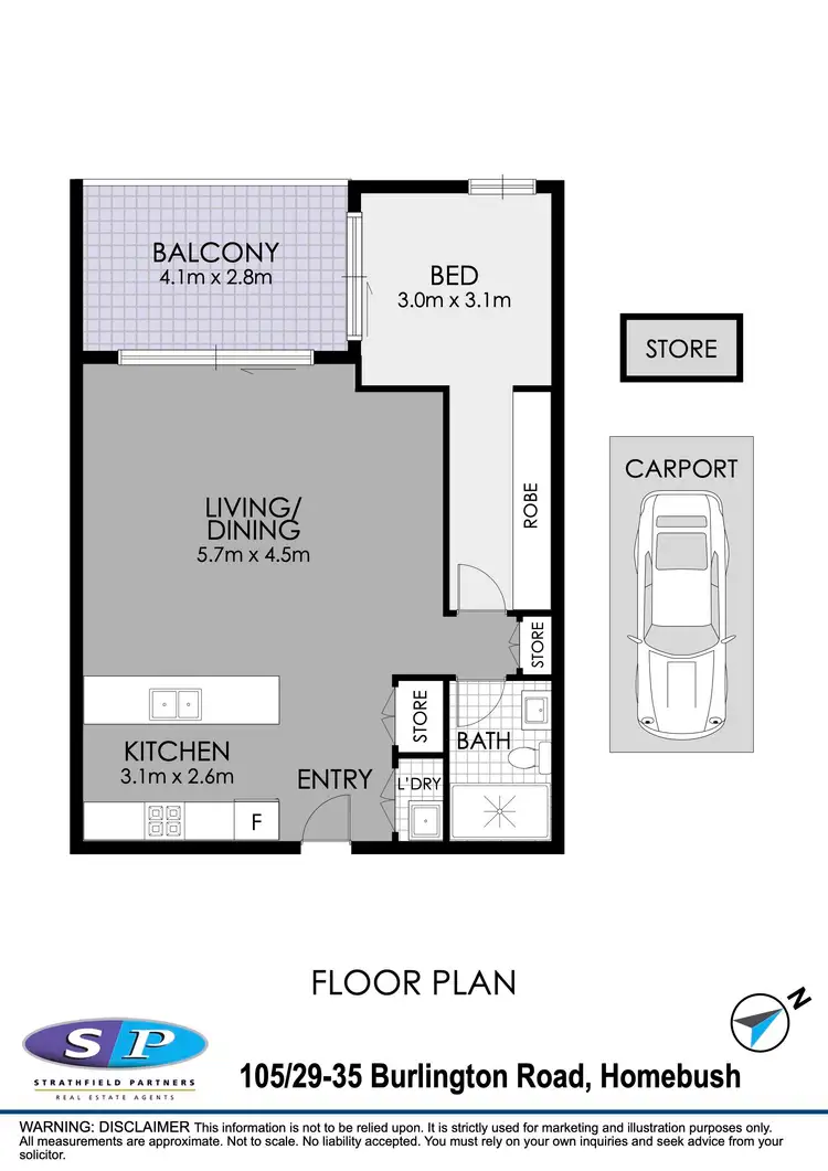 Floorplan of Homely apartment listing, 105/29-35 Burlington Road, Homebush NSW 2140