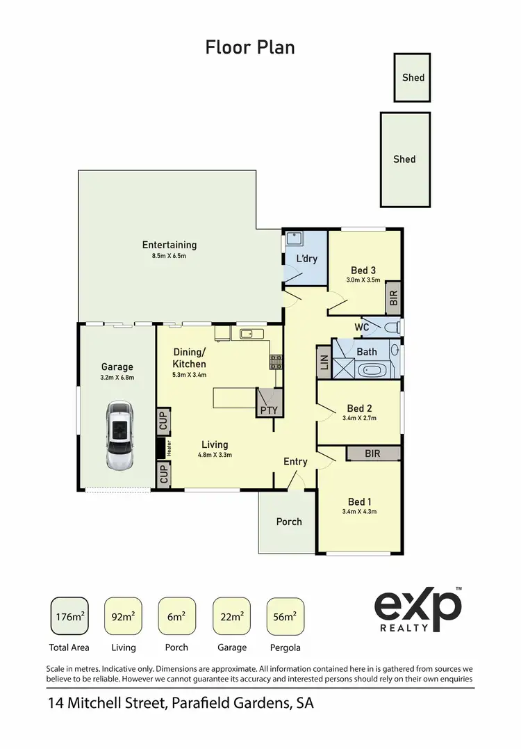 Floorplan of Homely house listing, 14 Mitchell Street, Parafield Gardens SA 5107