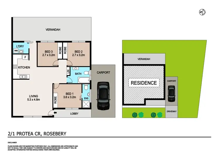 Floorplan of Homely semi-detached listing, 2/1 Protea Court, Rosebery NT 832