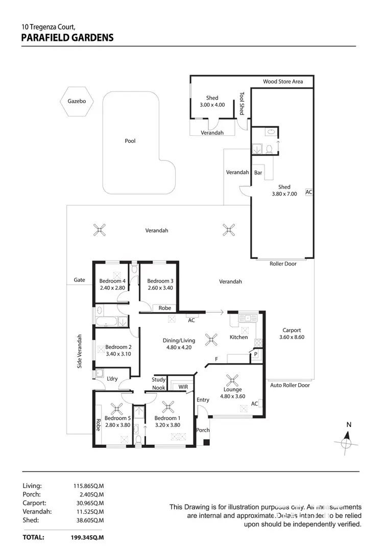 Floorplan of Homely house listing, 10 Tregenza Court, Parafield Gardens SA 5107