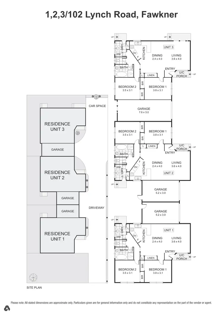Floorplan of Homely block of units listing, 1-3/102 Lynch Road, Fawkner VIC 3060