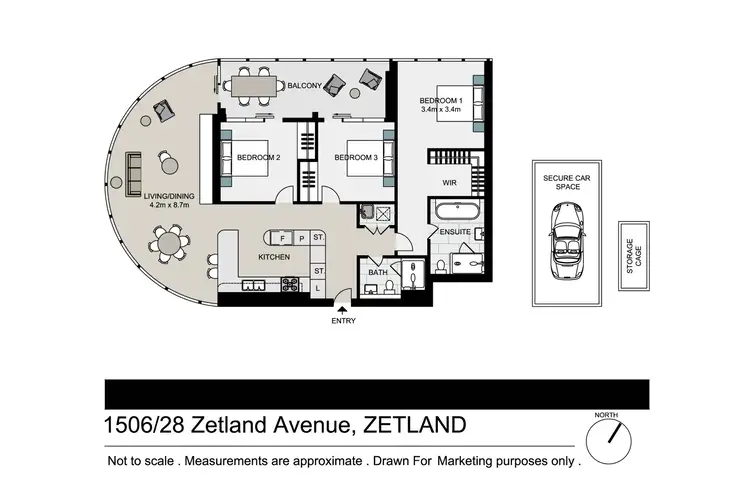 Floorplan of Homely apartment listing, 1506/28 Zetland Avenue, Zetland NSW 2017