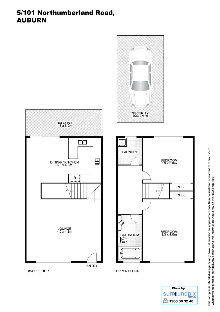 Floorplan of Homely townhouse listing, 5/101 Northumberland Road, Auburn NSW 2144