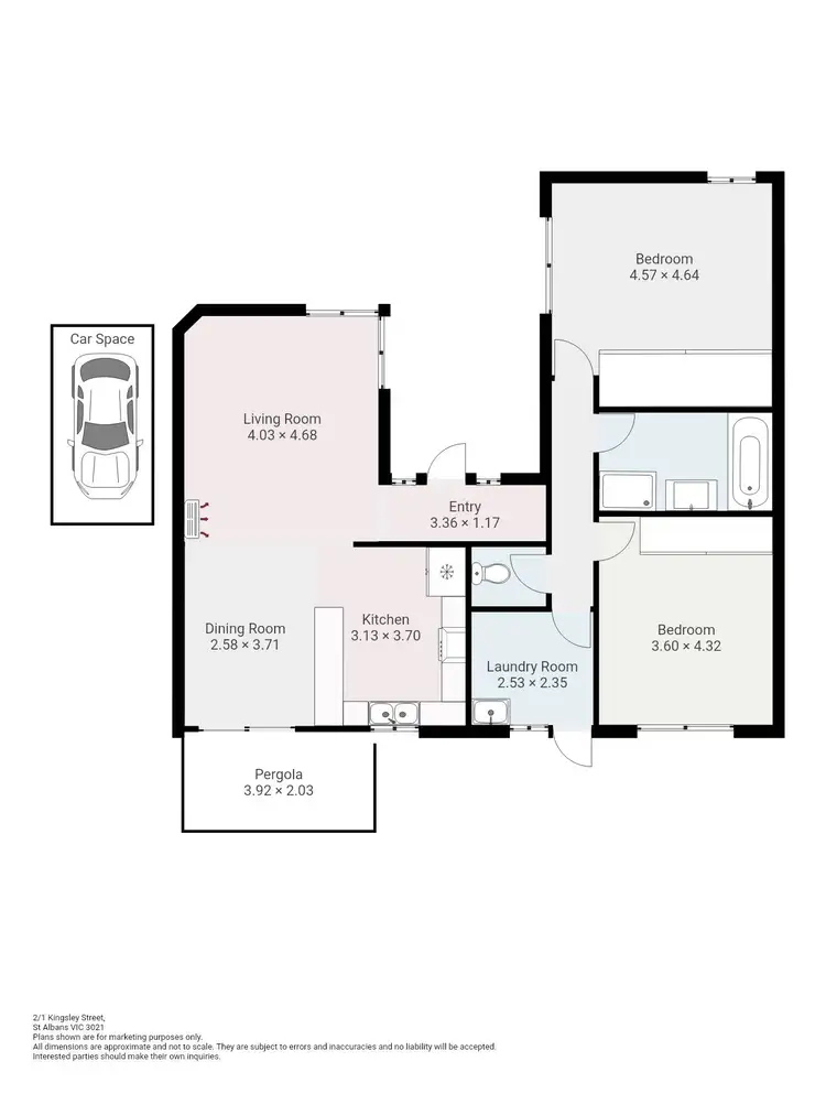Floorplan of Homely unit listing, 2/1 Kingsley Street, St Albans VIC 3021