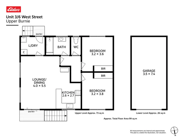 Floorplan of Homely unit listing, 3/6 West Street, Upper Burnie TAS 7320