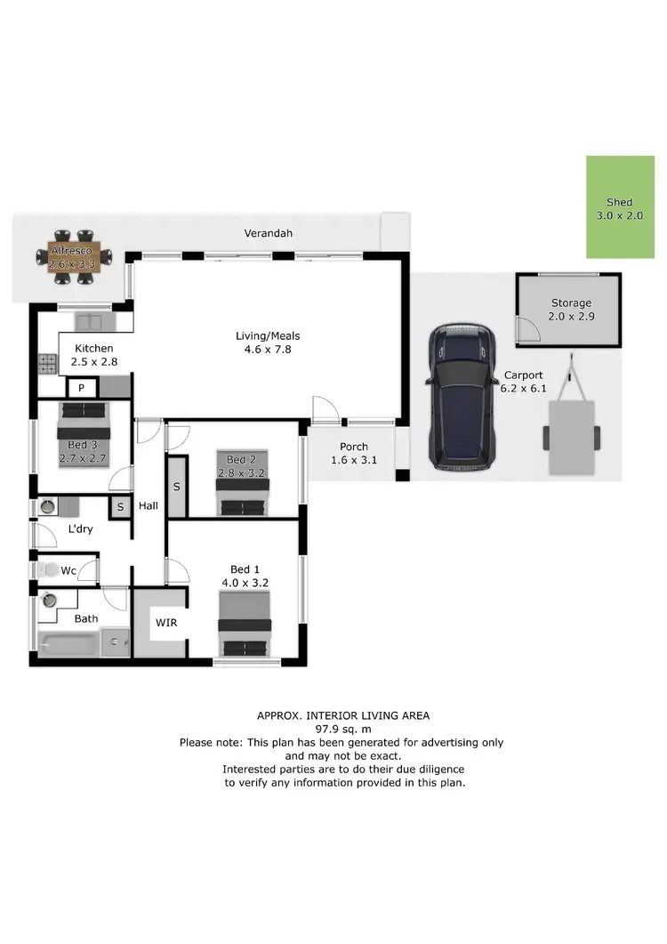 Floorplan of Homely house listing, 6 Flower Place, Wodonga VIC 3690