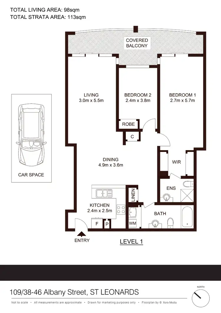 Floorplan of Homely apartment listing, 109/38-46 Albany Street, St Leonards NSW 2065
