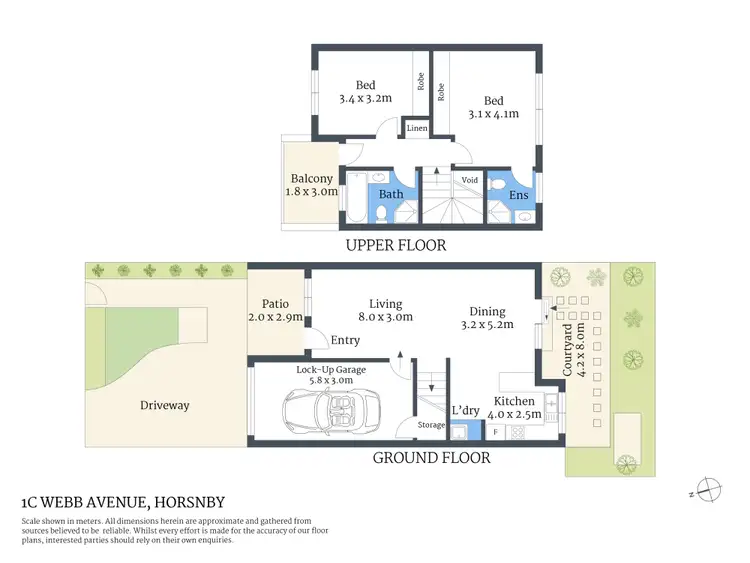 Floorplan of Homely semi-detached listing, 1C Webb Avenue, Hornsby NSW 2077
