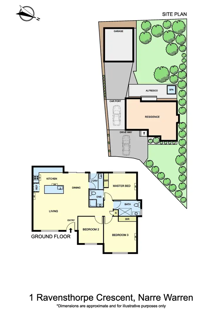 Floorplan of Homely house listing, 1 Ravensthorpe Crescent, Narre Warren VIC 3805