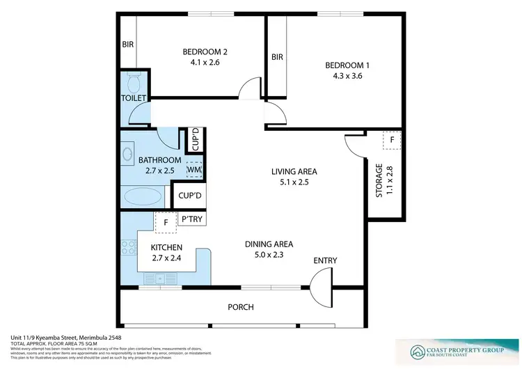 Floorplan of Homely unit listing, 2/9-11 Kyeamba Street, Merimbula NSW 2548