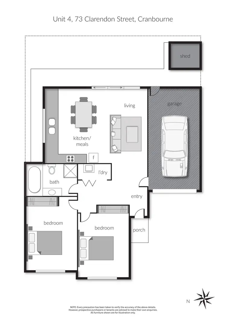 Floorplan of Homely unit listing, 4/73 Clarendon Street, Cranbourne VIC 3977