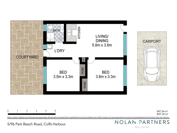 Floorplan of Homely unit listing, 5/96 Park Beach Road, Coffs Harbour NSW 2450