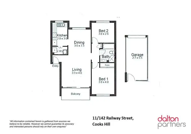Floorplan of Homely unit listing, 11/142 Railway Street, Cooks Hill NSW 2300