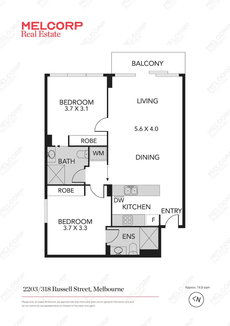 Floorplan of Homely apartment listing, 2203/318 Russell Street, Melbourne VIC 3000