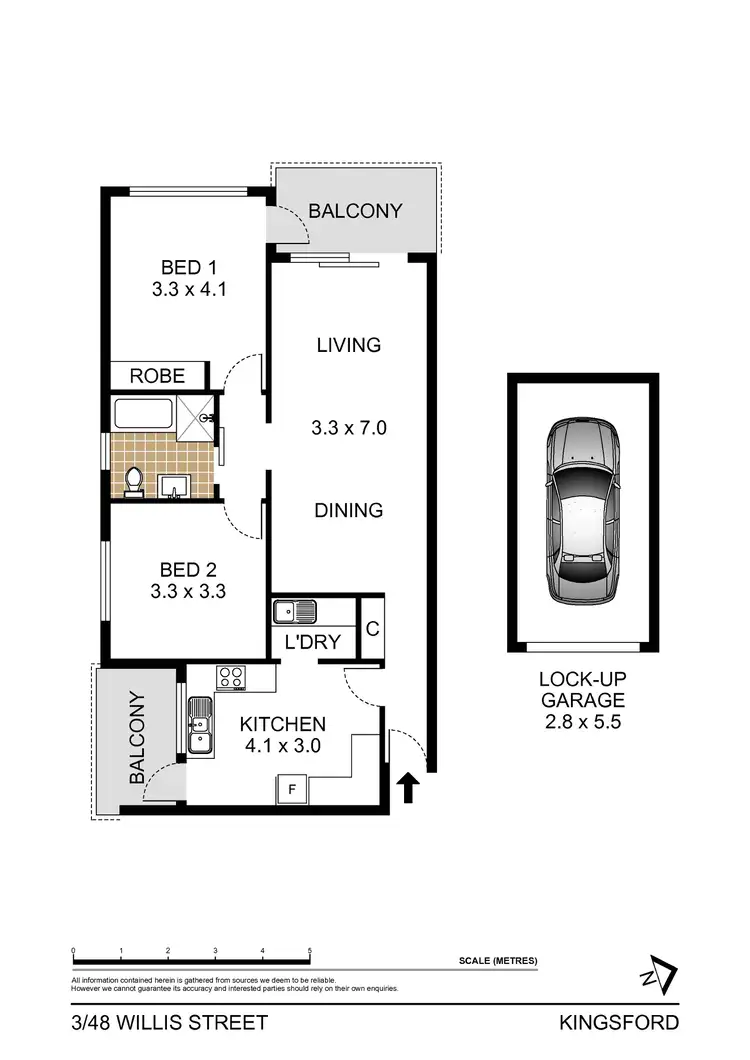 Floorplan of Homely apartment listing, 3/48 Willis Street, Kingsford NSW 2032