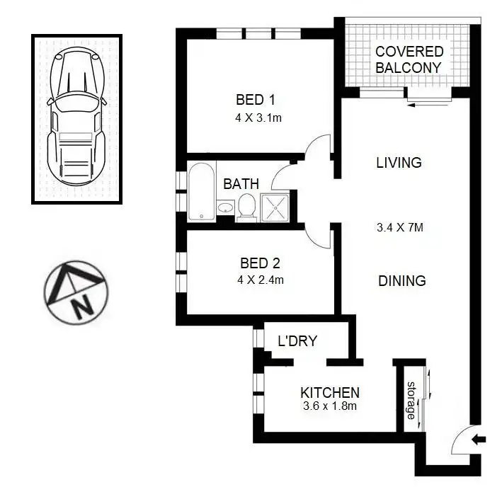 Floorplan of Homely apartment listing, 1/283 Gardeners Road, Eastlakes NSW 2018