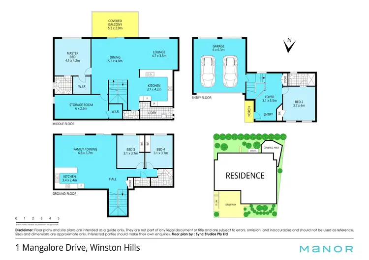 Floorplan of Homely house listing, 1 Mangalore Drive, Winston Hills NSW 2153