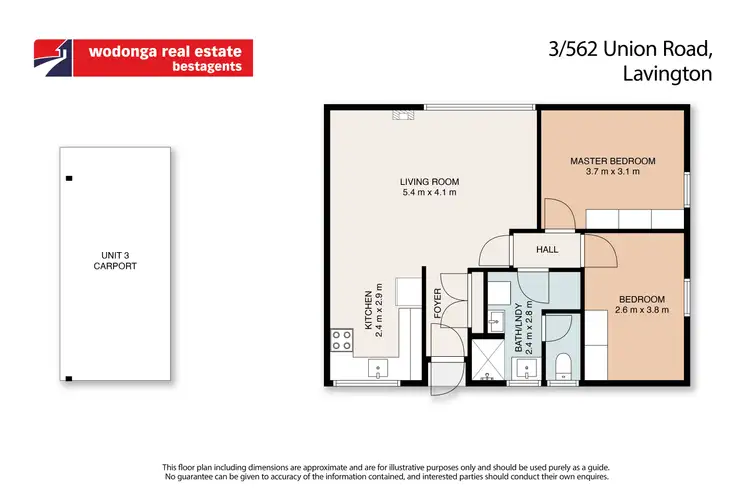 Floorplan of Homely unit listing, 3/562 Union Road, Lavington NSW 2641