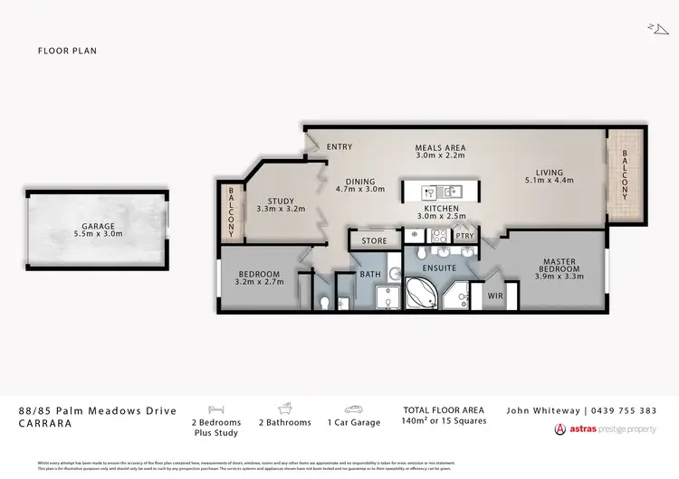 Floorplan of Homely townhouse listing, 88/85 Palm Meadows Drive, Carrara QLD 4211