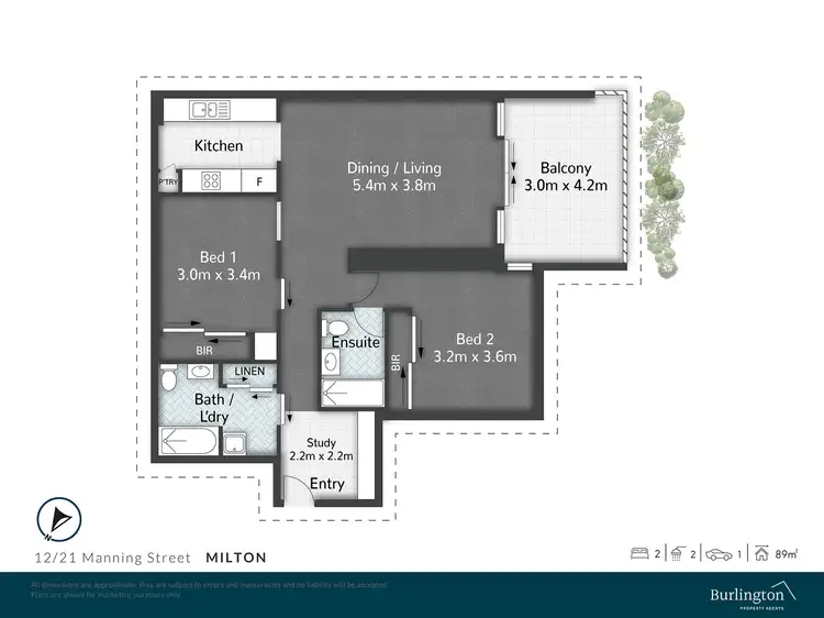 Floorplan of Homely apartment listing, Level 3/12/21 Manning Street, Milton QLD 4064