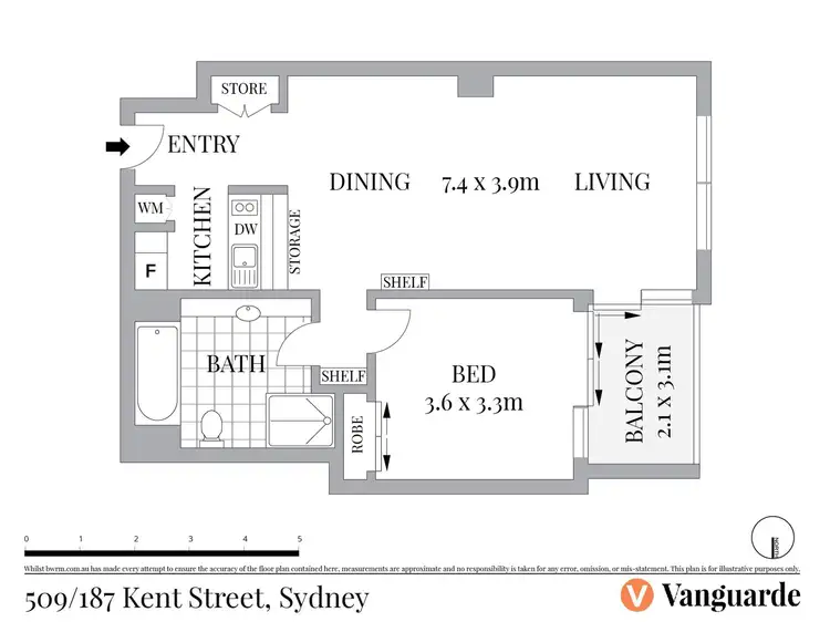 Floorplan of Homely apartment listing, 509/187 Kent Street, Sydney NSW 2000
