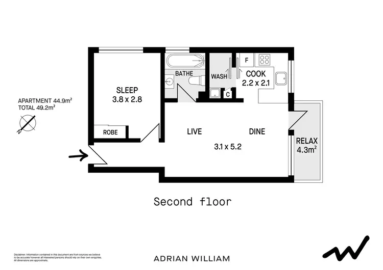 Floorplan of Homely apartment listing, 3/38B Ewart Street, Marrickville NSW 2204