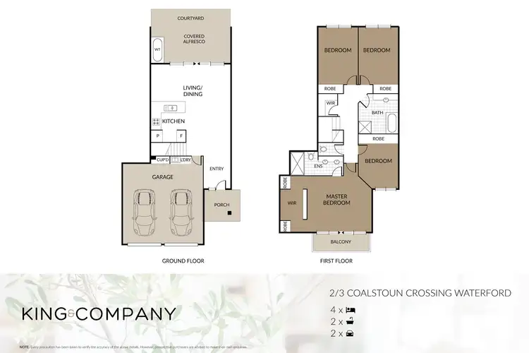 Floorplan of Homely townhouse listing, 2/3 Coalstoun Crossing, Waterford QLD 4133