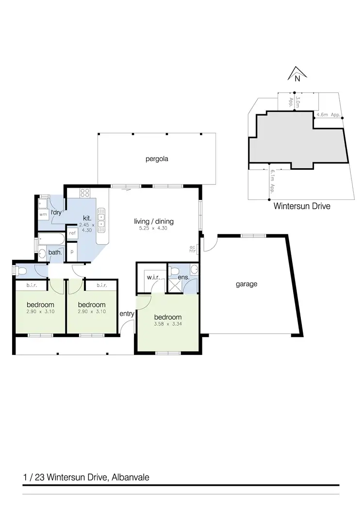 Floorplan of Homely unit listing, 1/23 Wintersun Drive, Albanvale VIC 3021