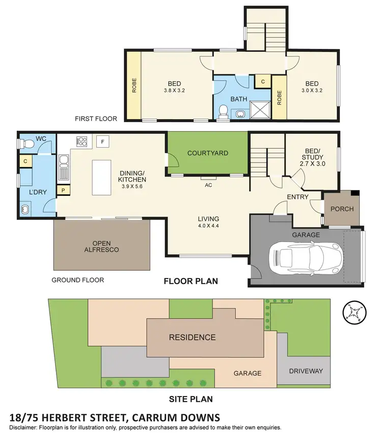 Floorplan of Homely townhouse listing, 18/75 Herbert Road, Carrum Downs VIC 3201