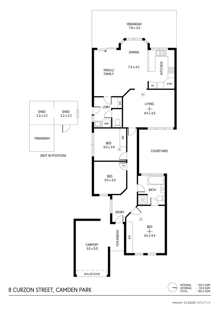 Floorplan of Homely house listing, 8 Curzon Street, Camden Park SA 5038