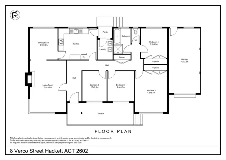 Floorplan of Homely house listing, 8 Verco Street, Hackett ACT 2602