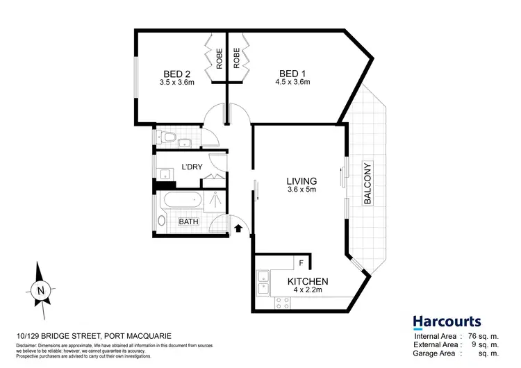 Floorplan of Homely unit listing, 10/129 Bridge Street, Port Macquarie NSW 2444