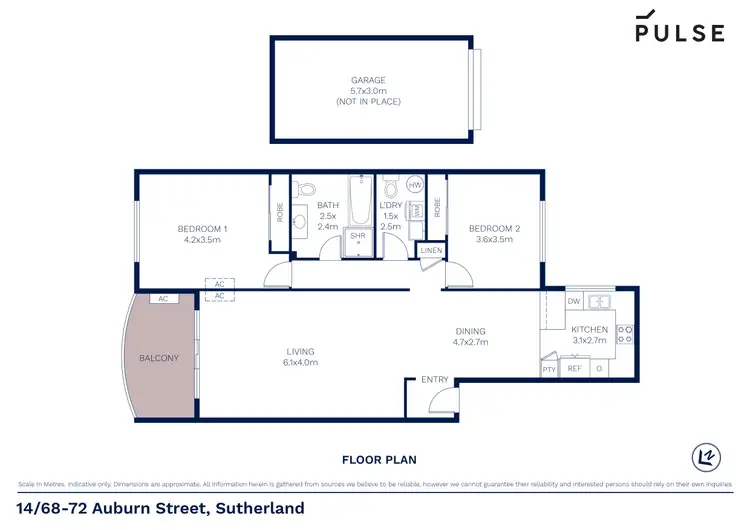 Floorplan of Homely unit listing, 14/68-72 Auburn Street, Sutherland NSW 2232