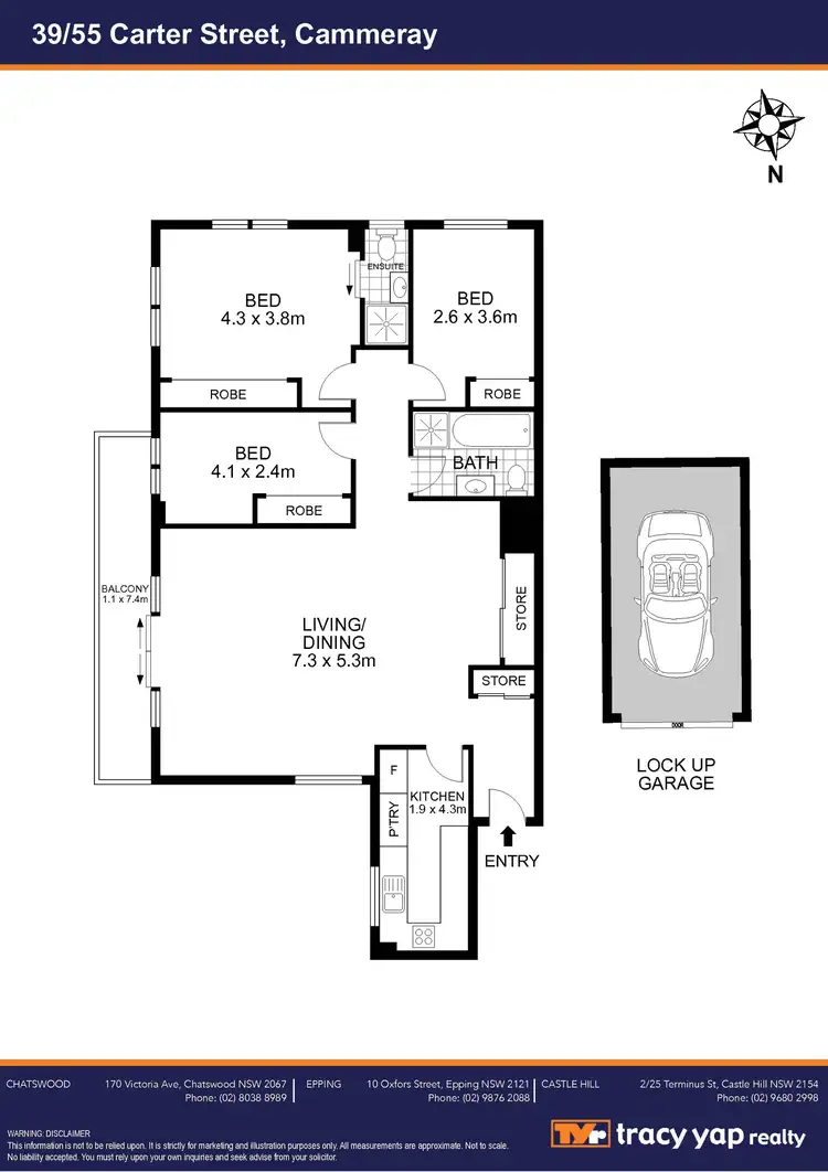 Floorplan of Homely apartment listing, 39/55 Carter Street, Cammeray NSW 2062