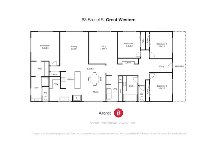 Floorplan of Homely house listing, 63 Brunel Street, Great Western VIC 3374