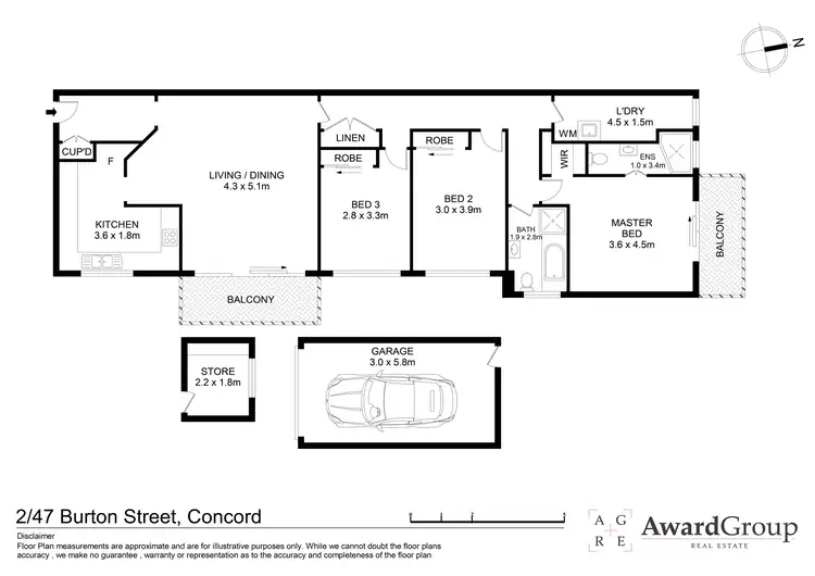 Floorplan of Homely unit listing, 2/47 Burton Street, Concord NSW 2137
