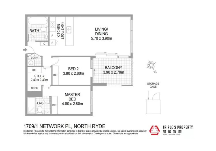 Floorplan of Homely apartment listing, 1709/1 Network Place, North Ryde NSW 2113