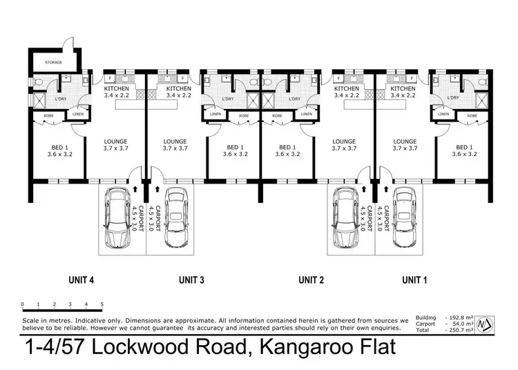 Floorplan of Homely block of units listing, 1-4/57 Lockwood Road, Kangaroo Flat VIC 3555