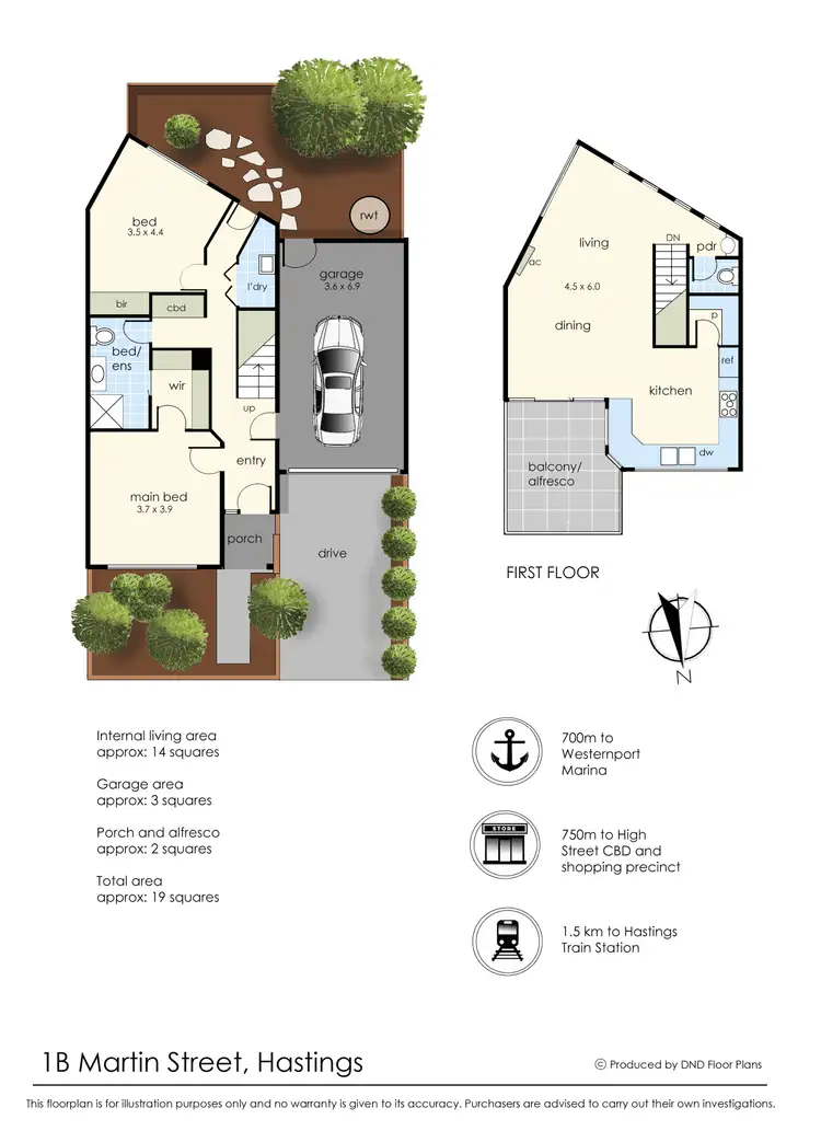 Floorplan of Homely townhouse listing, 1B Martin Street, Hastings VIC 3915