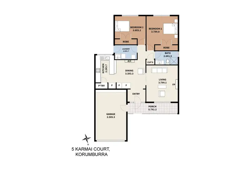 Floorplan of Homely unit listing, 5 Karmai Court, Korumburra VIC 3950